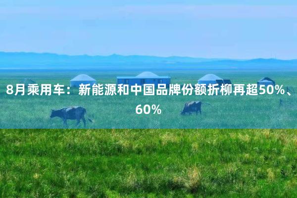 8月乘用车：新能源和中国品牌份额折柳再超50%、60%
