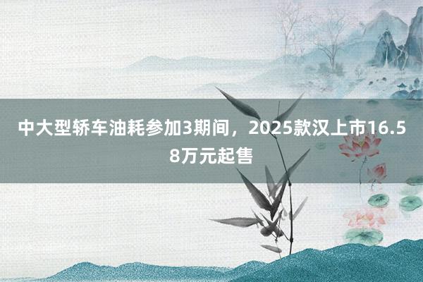 中大型轿车油耗参加3期间，2025款汉上市16.58万元起售