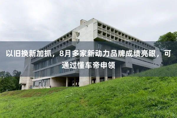 以旧换新加抓，8月多家新动力品牌成绩亮眼，可通过懂车帝申领