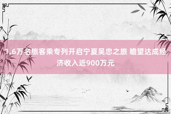 1.6万名旅客乘专列开启宁夏吴忠之旅 瞻望达成经济收入近900万元