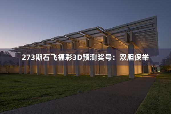 273期石飞福彩3D预测奖号：双胆保举