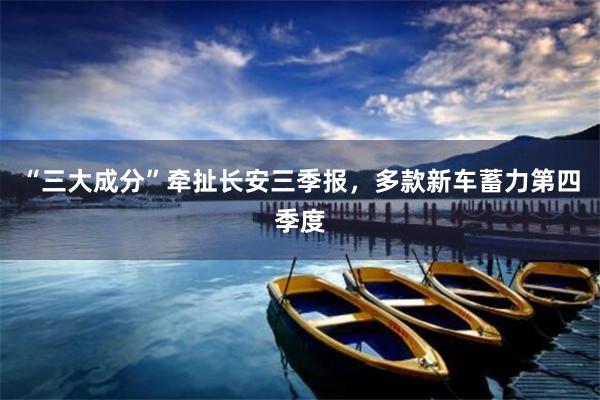 “三大成分”牵扯长安三季报，多款新车蓄力第四季度