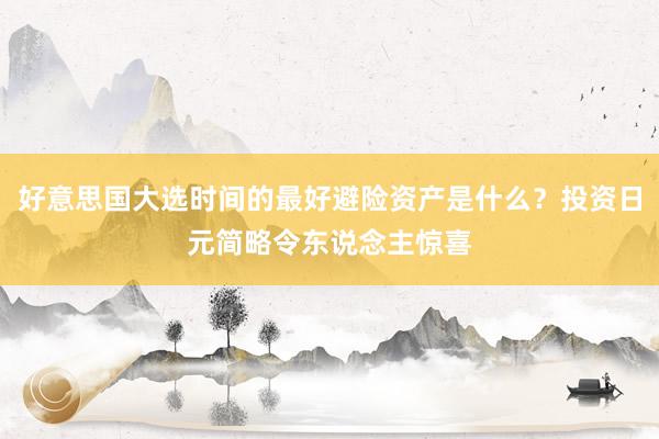 好意思国大选时间的最好避险资产是什么？投资日元简略令东说念主惊喜
